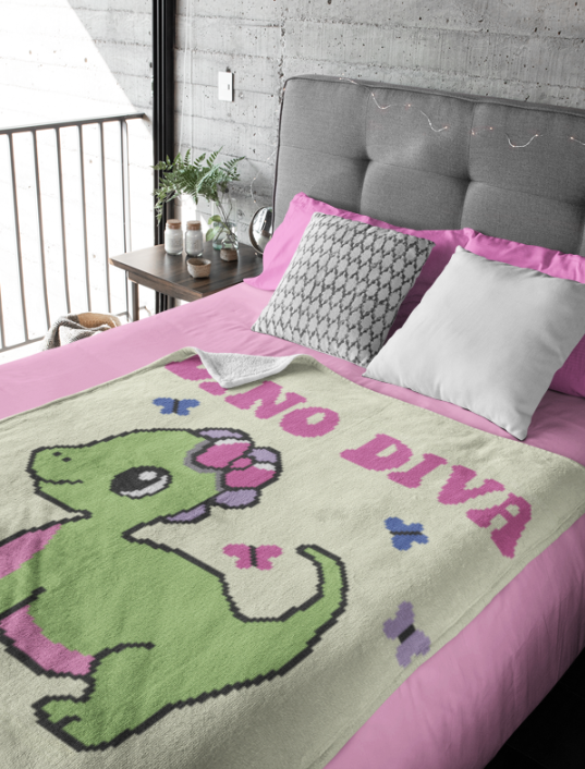 DINO DIVA Crochet Pattern 150x160