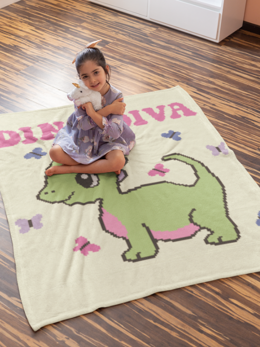 DINO DIVA Crochet Pattern 150x160