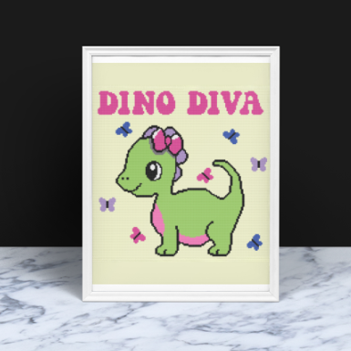 DINO DIVA Crochet Pattern 150x160