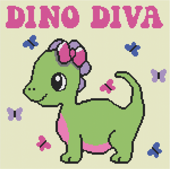 DINO DIVA Crochet Pattern 150x160