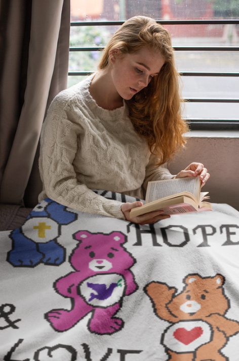 FAITH, HOPE, AND LOVE BEAR Crochet Pattern 180x200