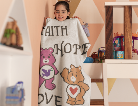 FAITH, HOPE, AND LOVE BEAR Crochet Pattern 180x200