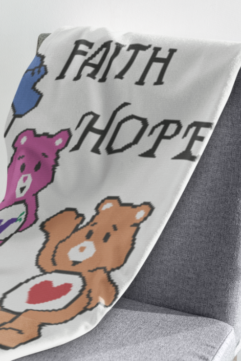 FAITH, HOPE, AND LOVE BEAR Crochet Pattern 180x200