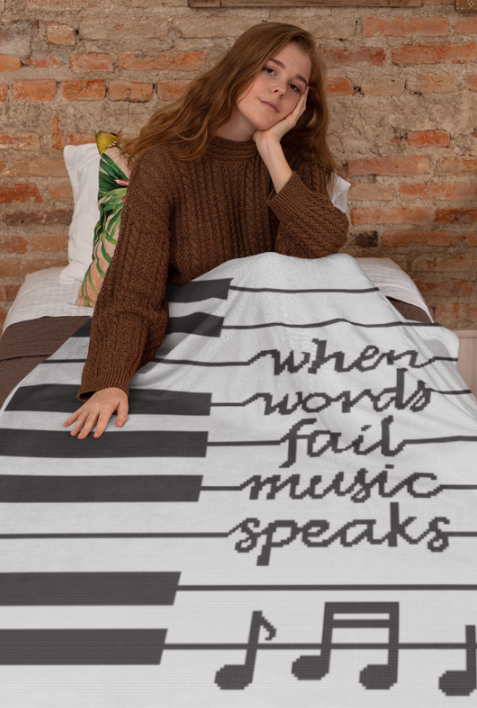 MUSIC SPEAKS Crochet Pattern 180x200