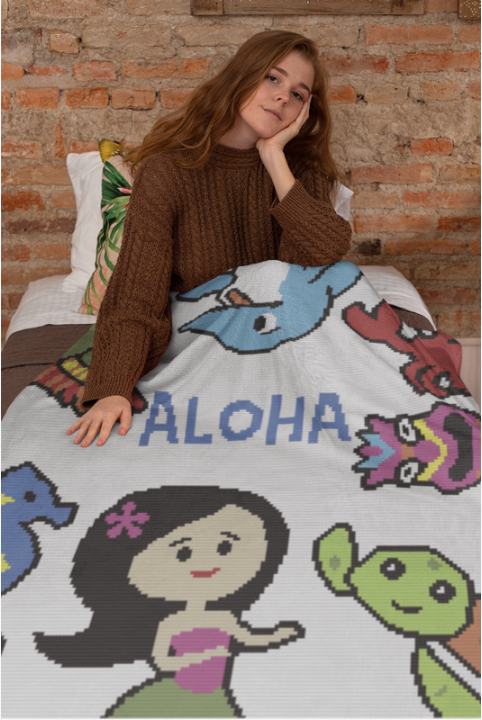 ALOHA GREETINGS Crochet Pattern 150x170