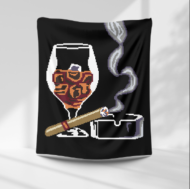 SMOKE and DRINK Crochet Pattern 180x200