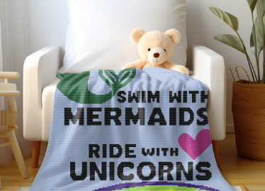 Mermaids, Unicorns, Rainbows Crochet Pattern 180x200