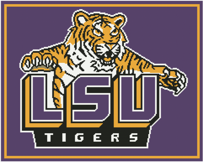 LSU TIGER Crochet Pattern 240X192