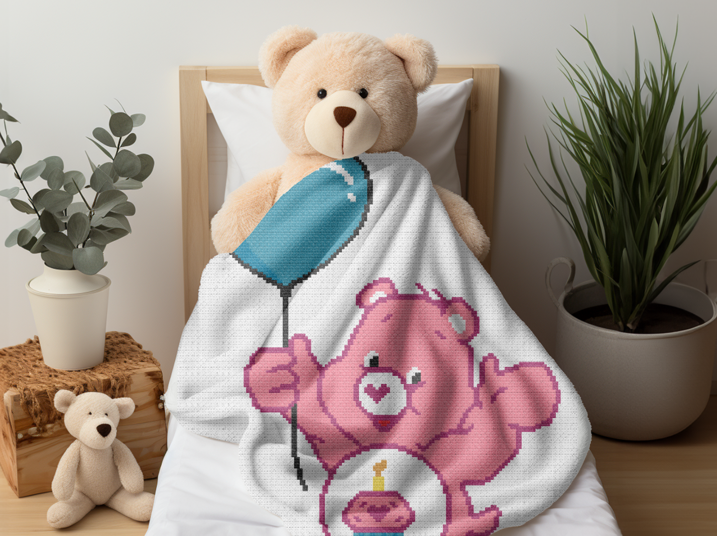 Care Bear with Balloon Crochet Pattern 144x192