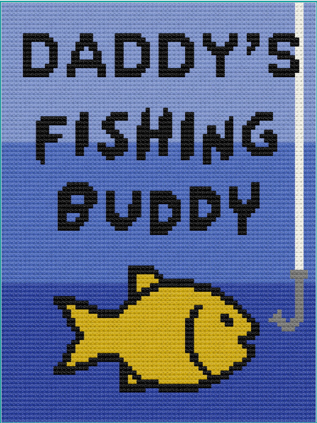 Dad's Fishing Buddy Crochet Pattern C2C 72 x 96