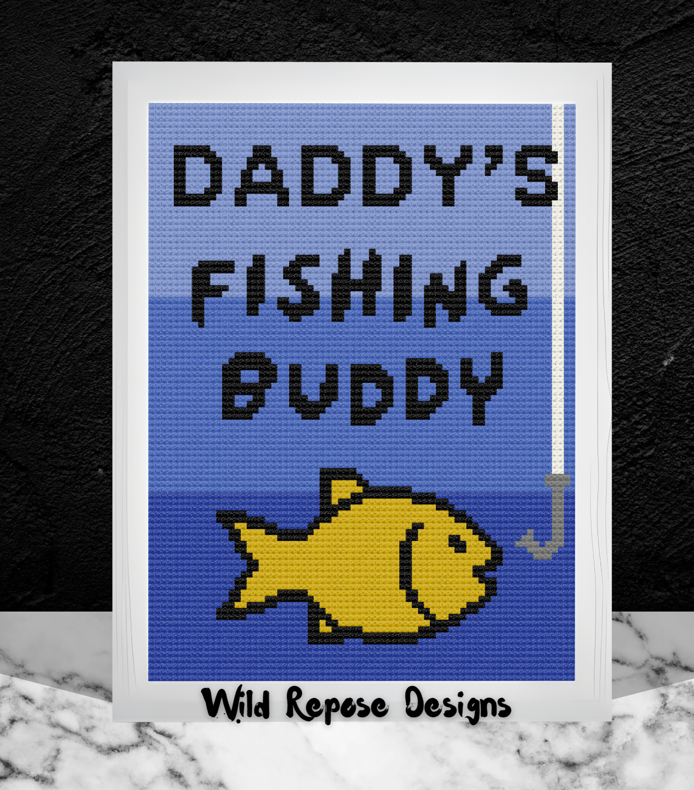 Dad's Fishing Buddy Crochet Pattern C2C 72 x 96