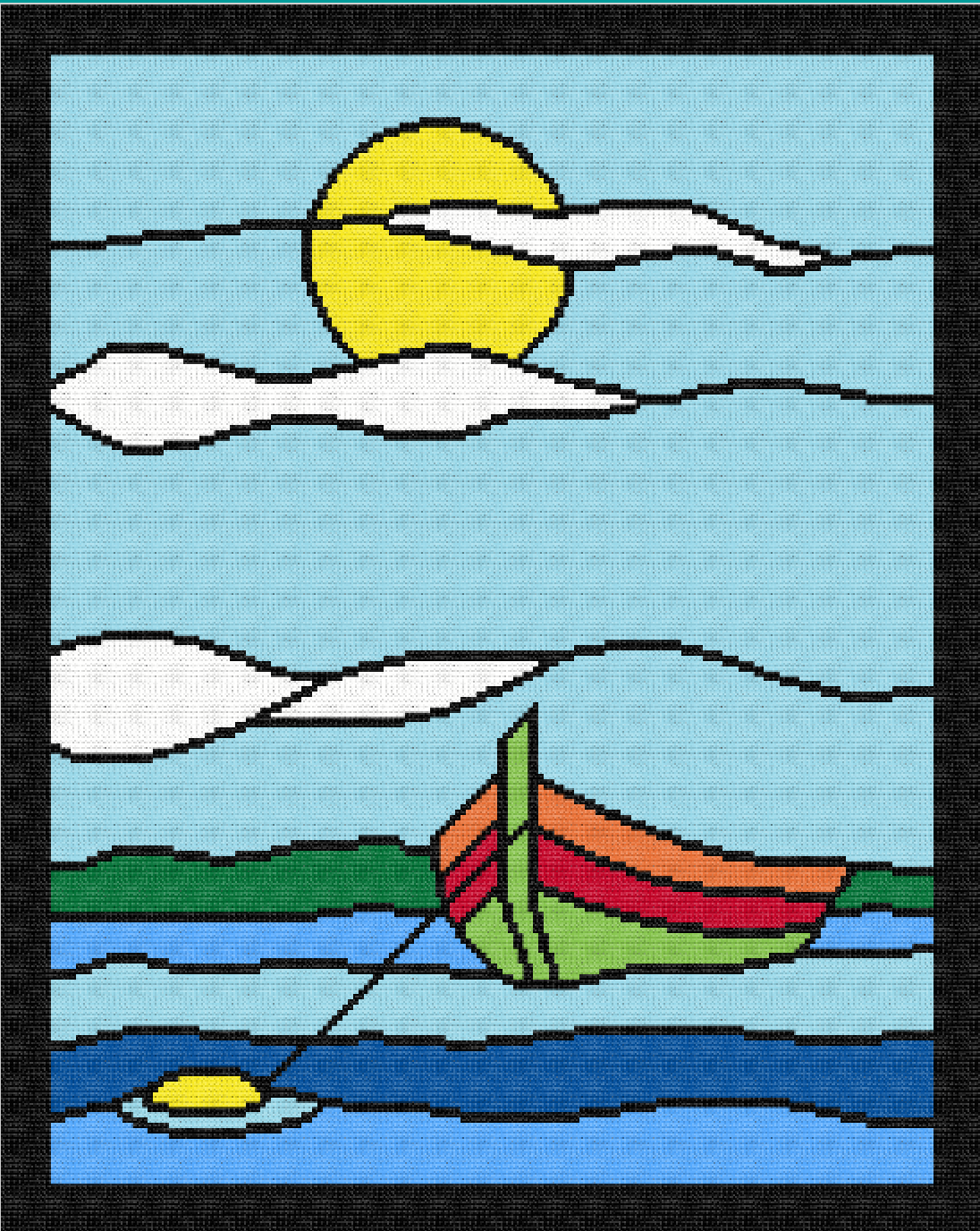 Canoe Stained Glass Crochet Pattern 192x240