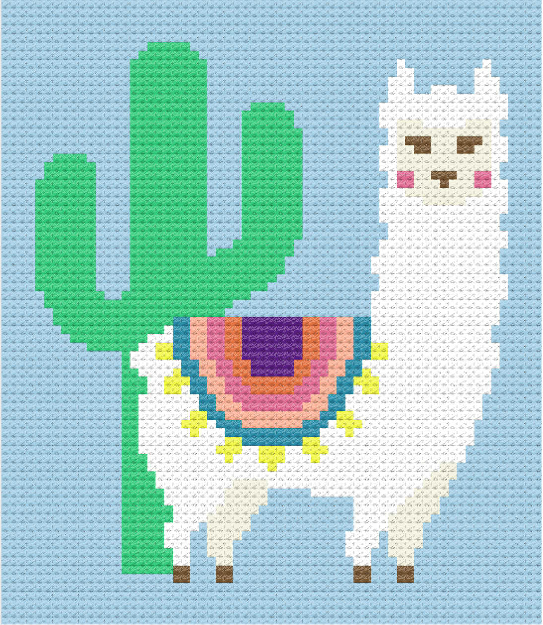 Llama C2C Crochet Pattern 63 x 73