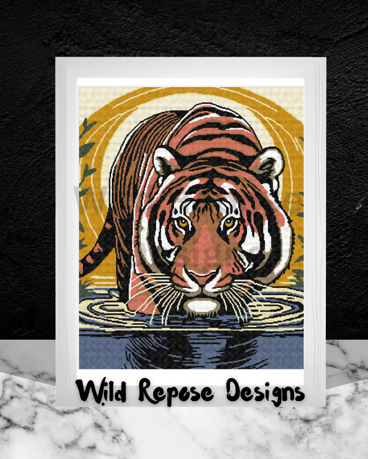 Tiger Wading Crochet Pattern 280 x 352