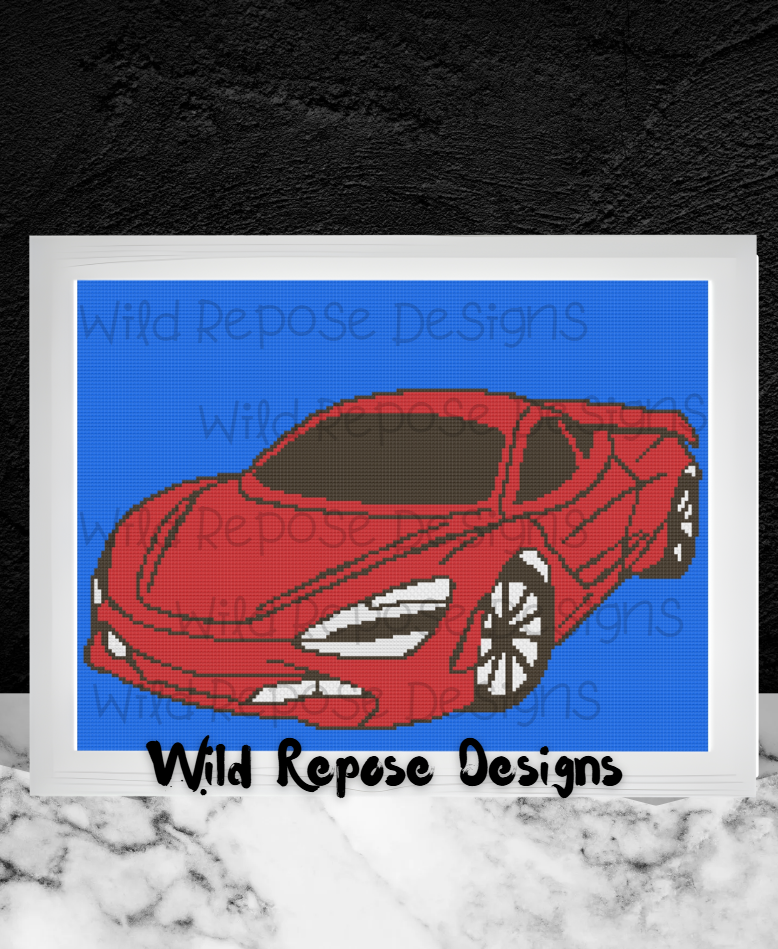 Sports Car McLaren Crochet Pattern 180x140