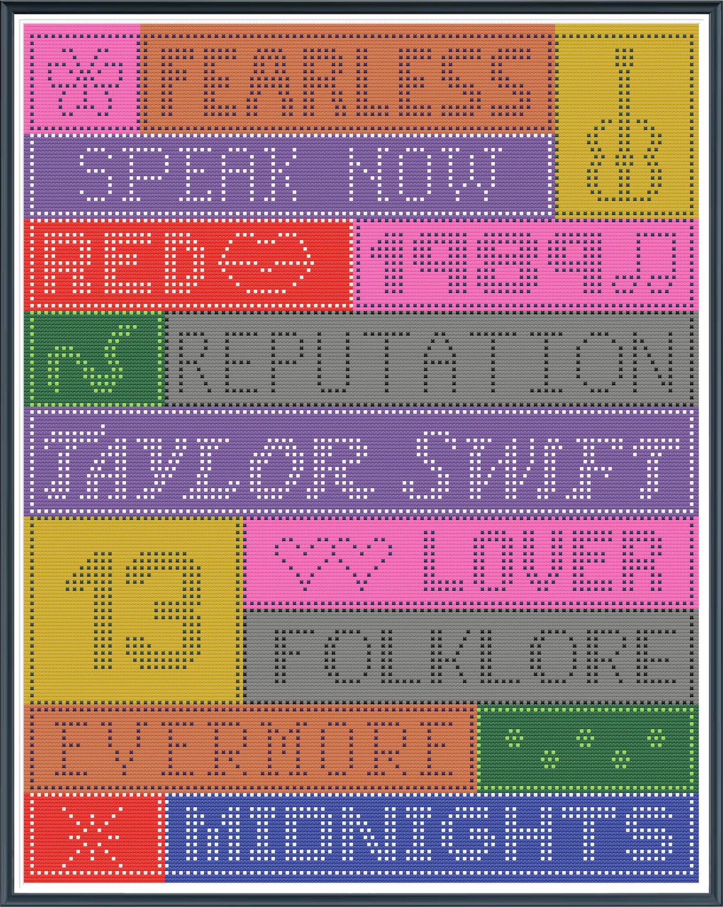 Taylor Swift Albums Bobble/SC Crochet Pattern 191x243