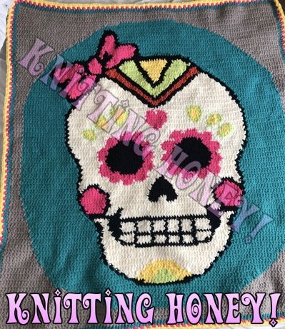 Sugar Skull with Bow 120 x 120