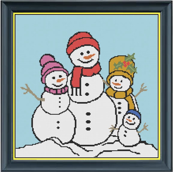 Snowman Family Crochet Pattern 180 x 180