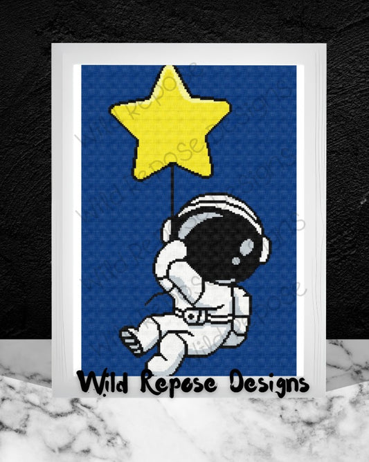 Astronaut with Star Balloon Crochet Pattern 144x216