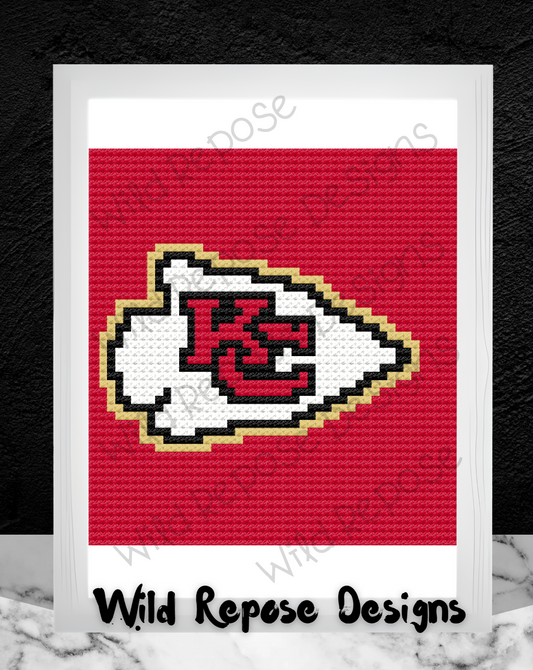 KC Chiefs Logo Crochet Pattern C2C 50x50