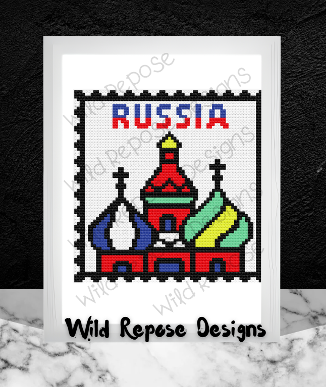 RUSSIA STAMP Crochet Pattern 70X70 SC & C2C