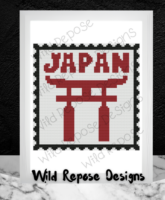 JAPAN STAMP Crochet Pattern 70X70 SC & C2C