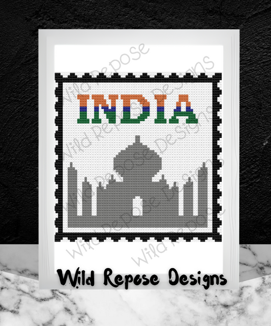 INDIA STAMP Crochet Pattern 70X70 SC & C2C