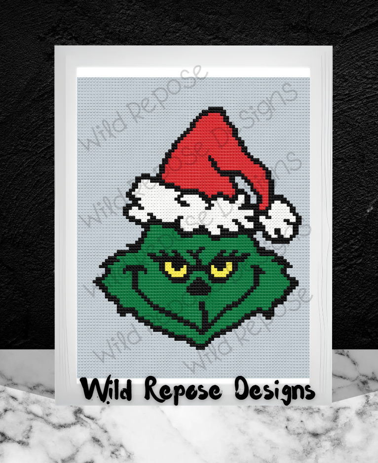 Grinch with Hat Crochet Pattern C2C 80 X 100