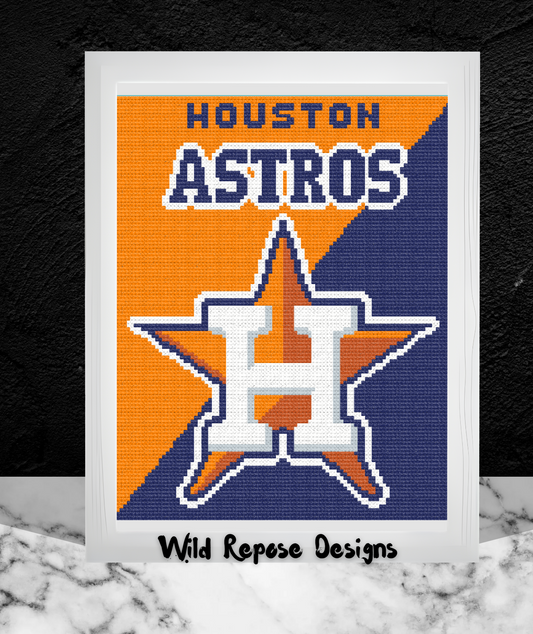 Houston Astros Crochet Pattern C2C 96x120