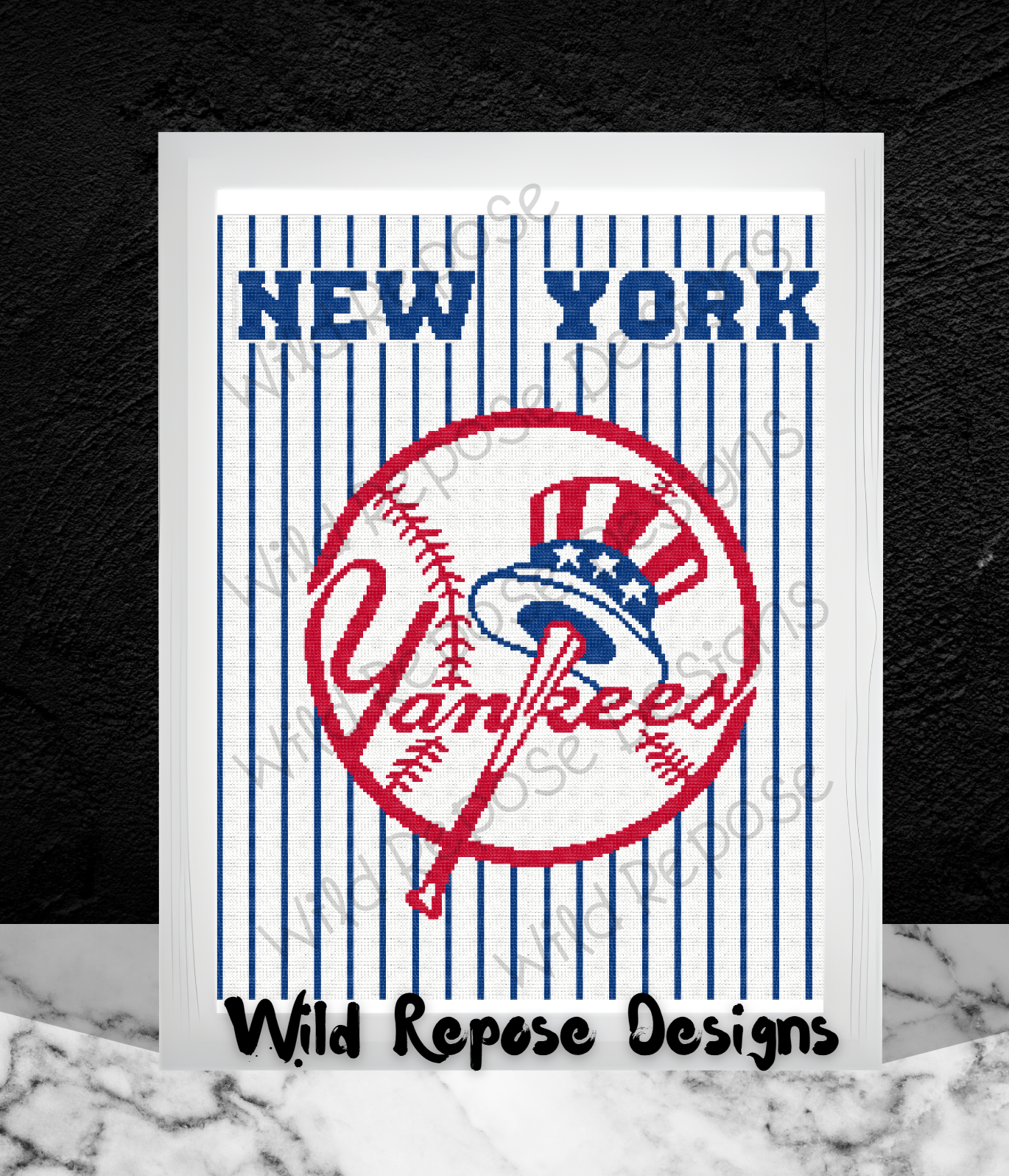 NY Yankees Stripes Crochet Pattern 192x240