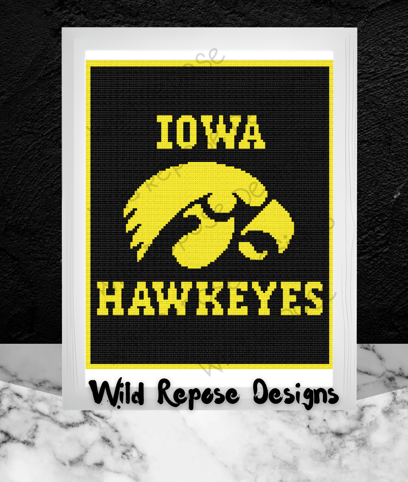 Iowa Hawkeyes Crochet Pattern 144x140