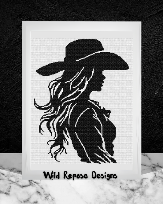 Cowgirl Silhouette Crochet Pattern 192x240