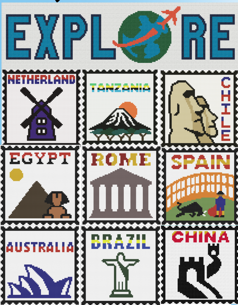 TRAVEL STAMPS SAMPLER SC - C2C